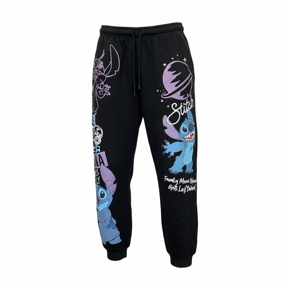 Disney Pants - Disney Black Stitch Graphic Jogger Pants with Blue and Purple Accents